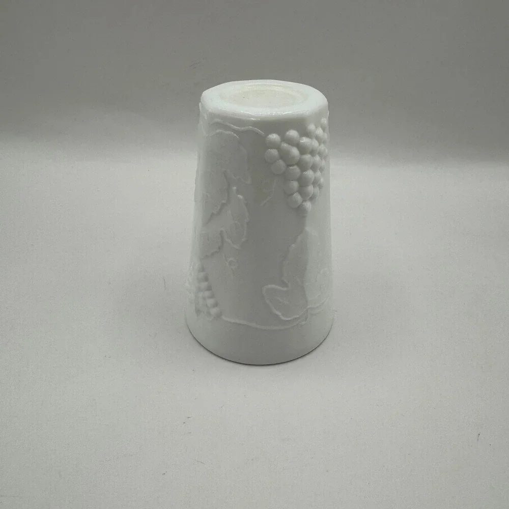 Westmoreland Paneled Grape Milk Juice Glass Tumblers Set White 5.25in Vintage